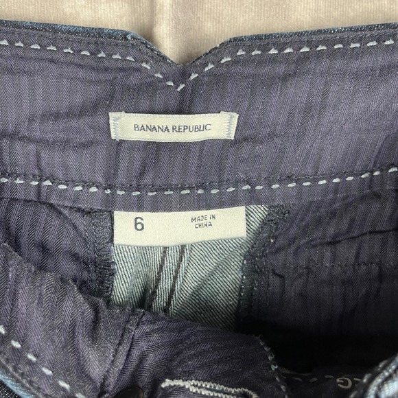 Y2K Banana Republic Jeans 6 Dark Denim Velvet Trim Classic Wide Leg Low Rise EUC - Picture 3 of 10